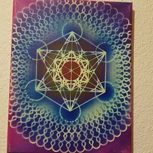 Original signed airbrush art canvas Jam Blacklight